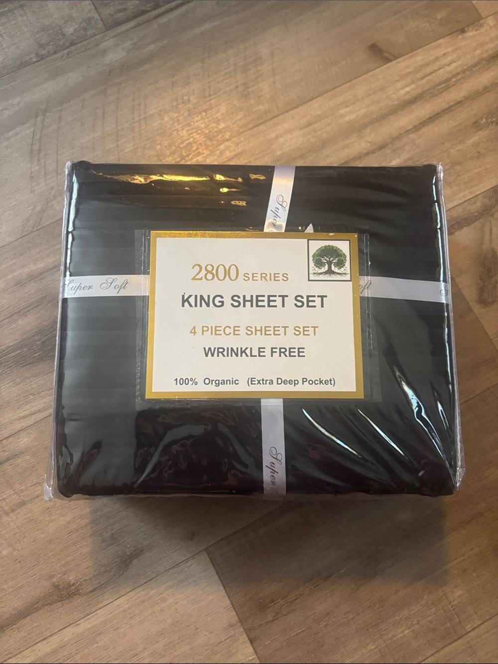 2800 Series King Sheet Set - Black - 4 Piece Wrinkle Free